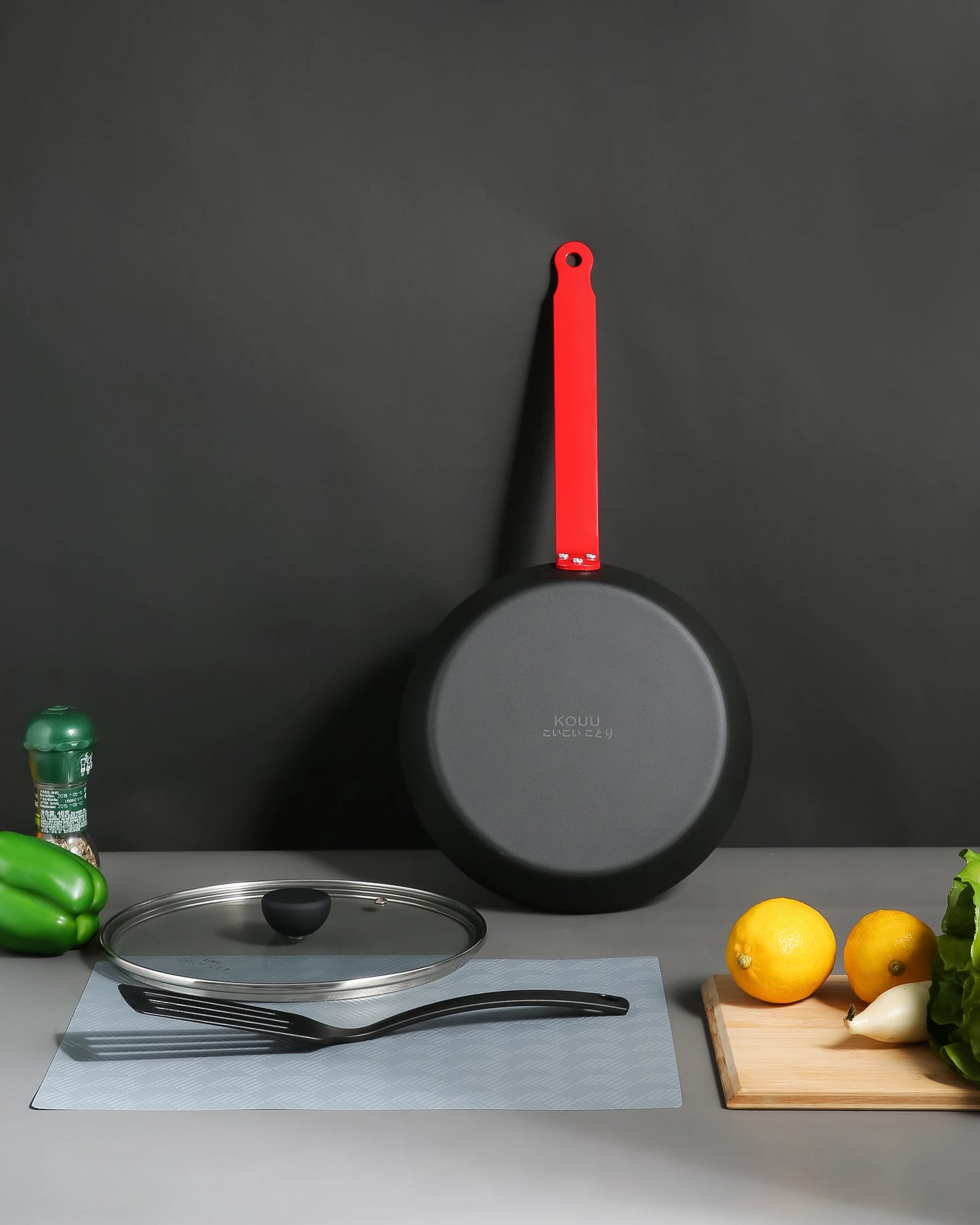 Premium Carbon Steel Fry Pan with Red Handle 24cm / 26cm / 28cm
