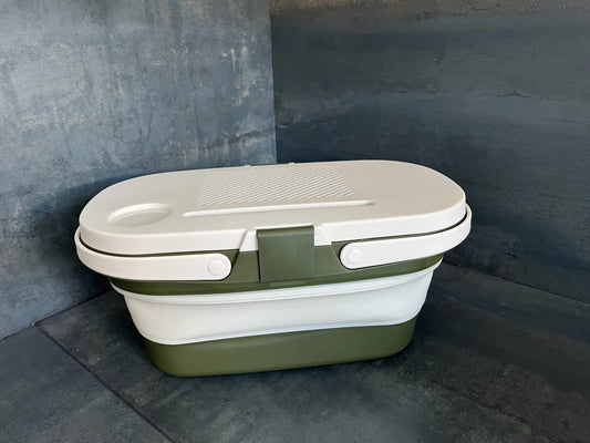 Collapsible Picnic Basket with Handles - Portable Outdoor Food Container