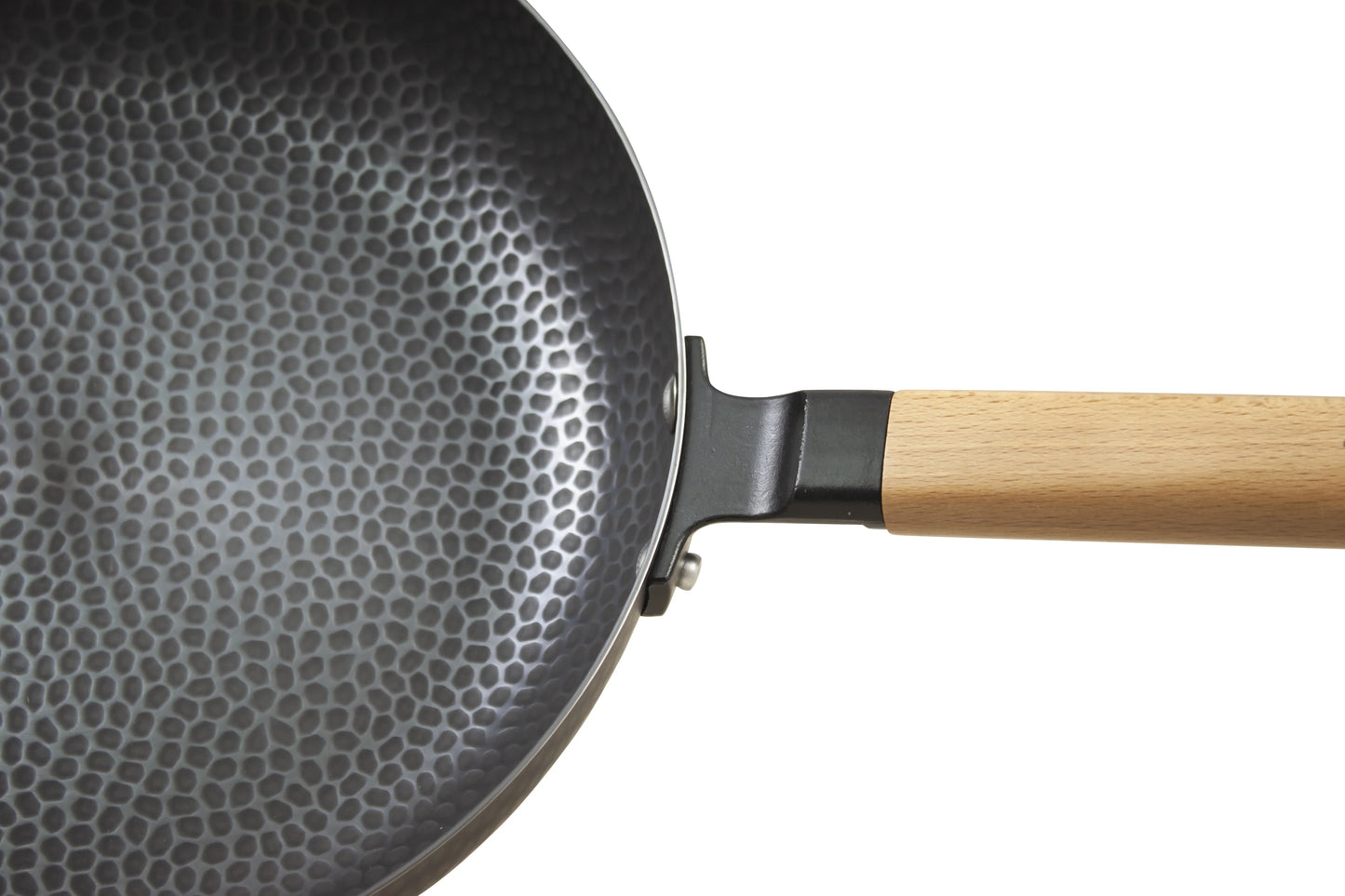 Hammered Premium Iron Fry Pan with Wooden Handle 28cm