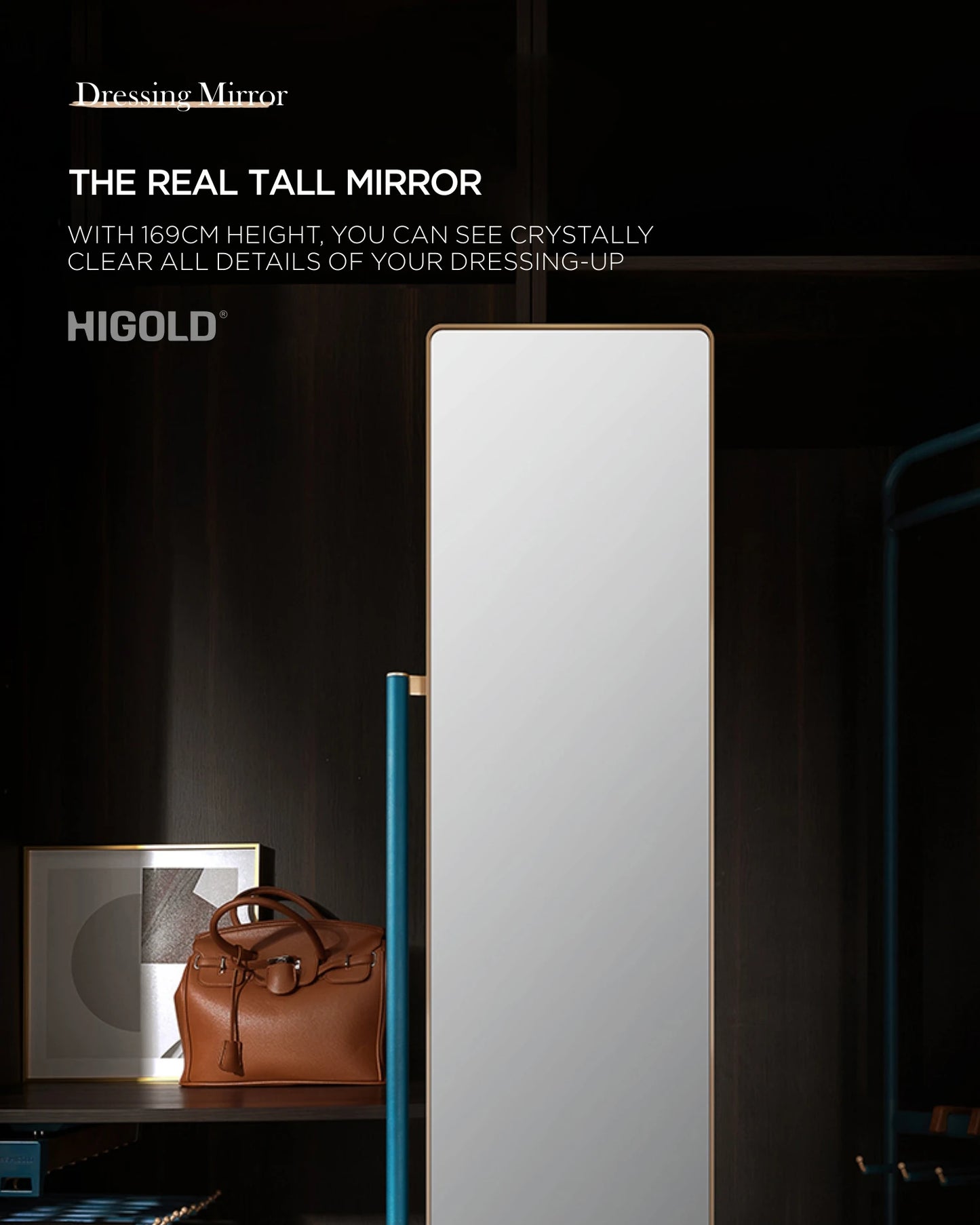 Revolving Mirror - Fits 1700mm+ Cabinet Height - B Series Teal PU Leather - 706161 / 706161S