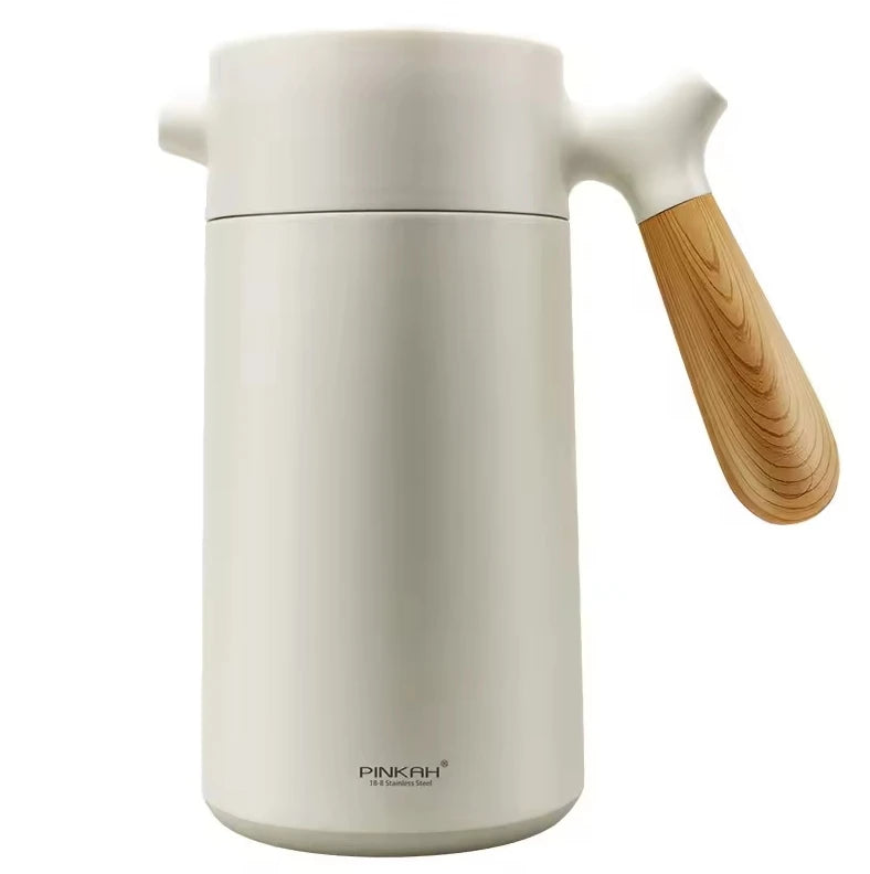 French Hand Maker Coffee Pot Insulated Kettle 950ml - White