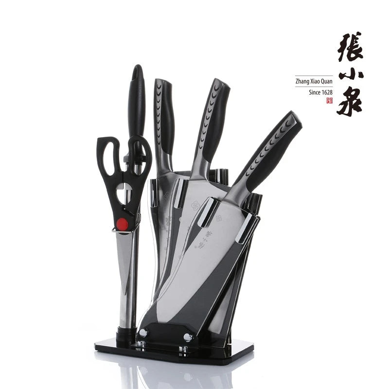 ZXQ 6-Piece Professional Stainless Steel Knife Set with Acrylic Stand D30560100 / 张小泉银光系列中式套刀