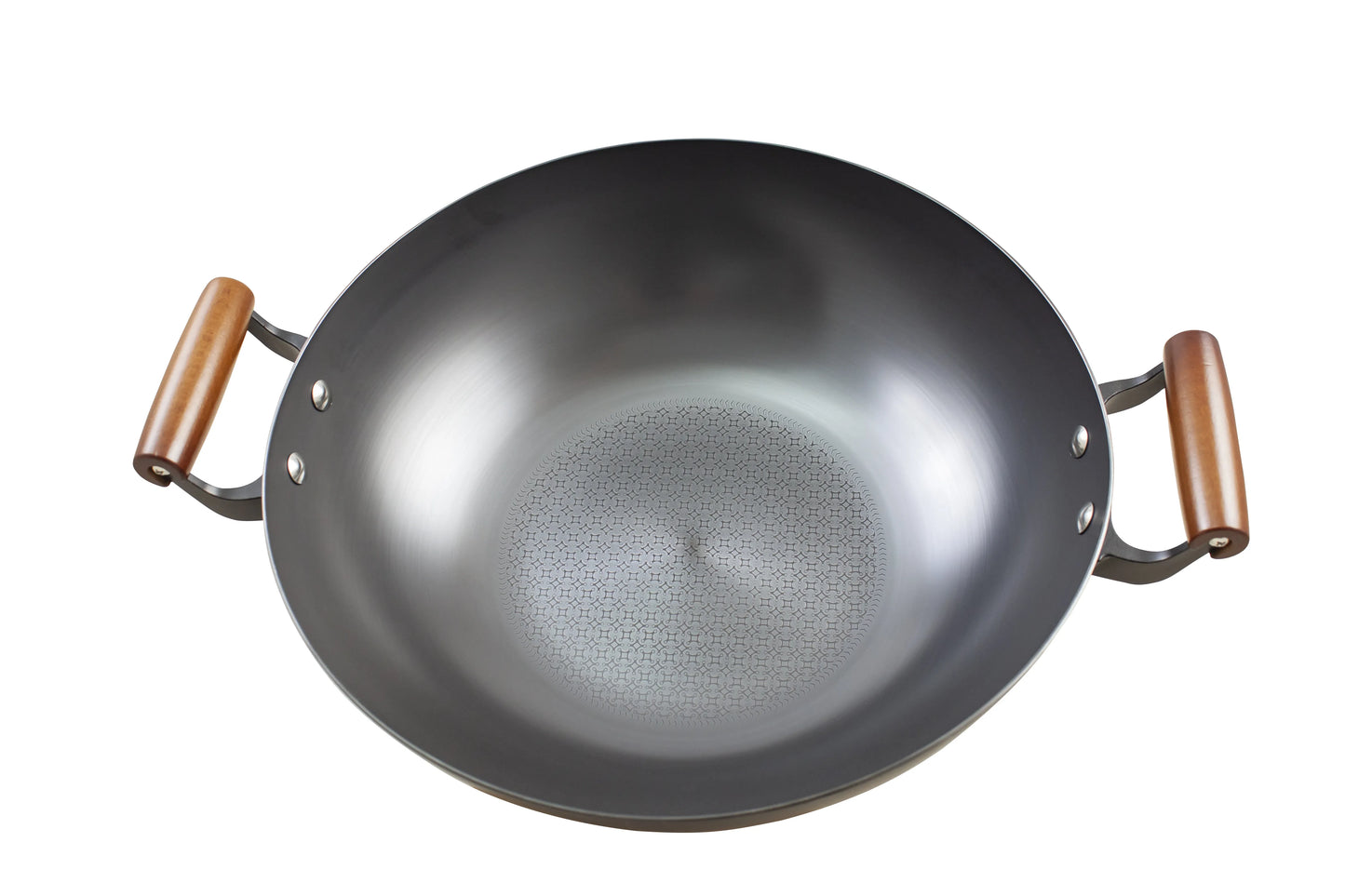 Spin Pressing Iron Dual Ear Wok with Lid 34cm