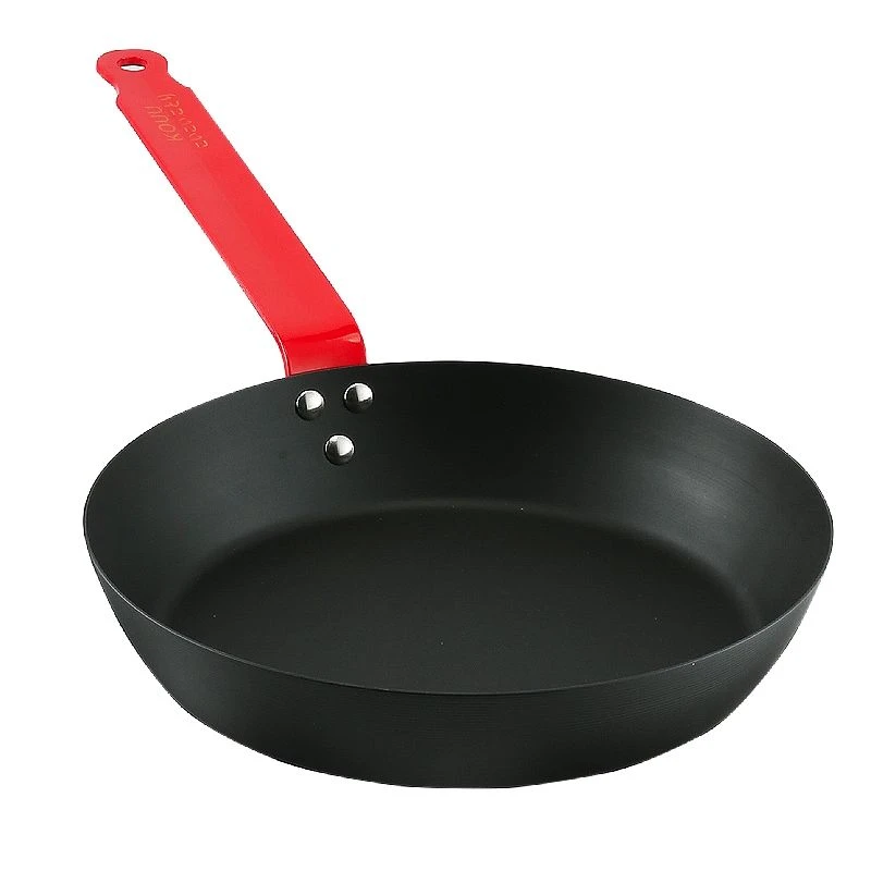 Premium Carbon Steel Fry Pan with Red Handle 24cm / 26cm / 28cm