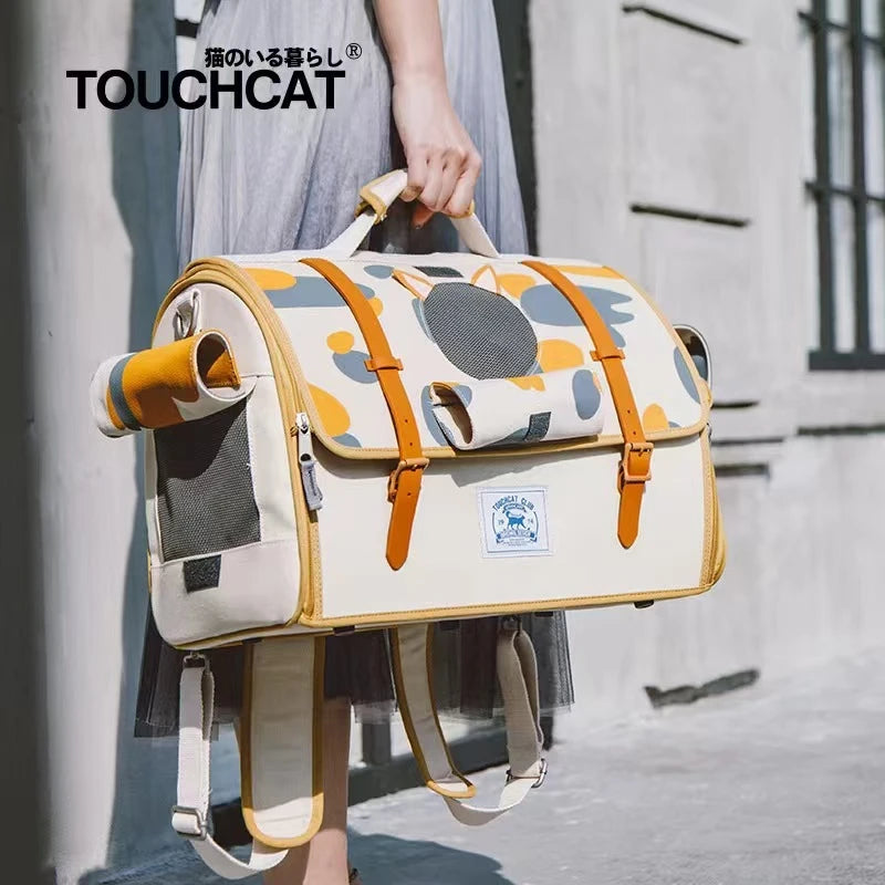 TouchCat Wanderer: Stylish & Functional Travel Pet Carrier (18")