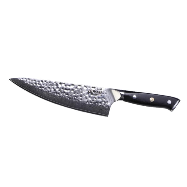Japanese Hammered Damascus Chef Knife 8-inch W021